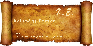 Krizsány Eszter névjegykártya